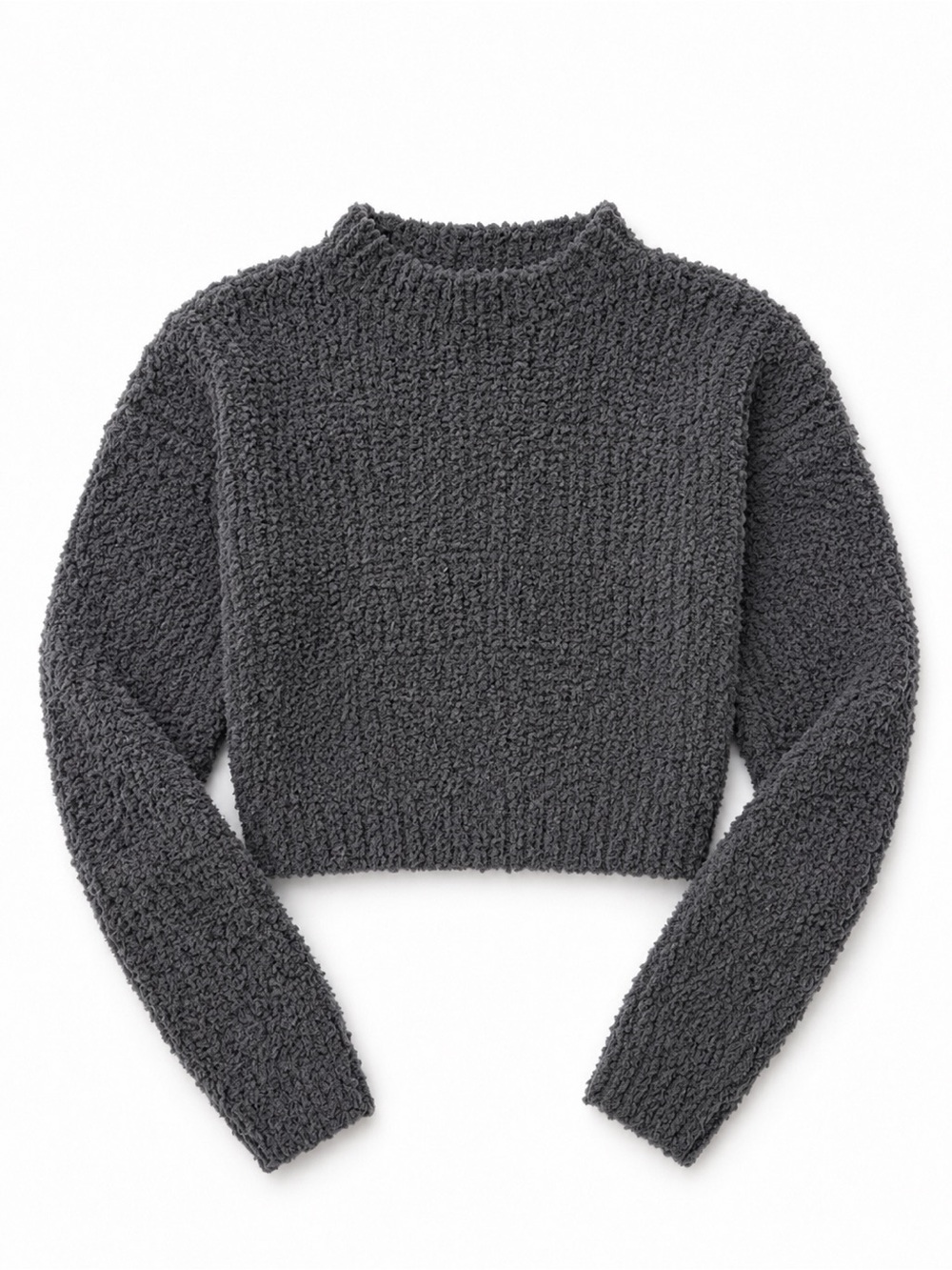 aerie Charcoal Cropped Crewneck Sweater